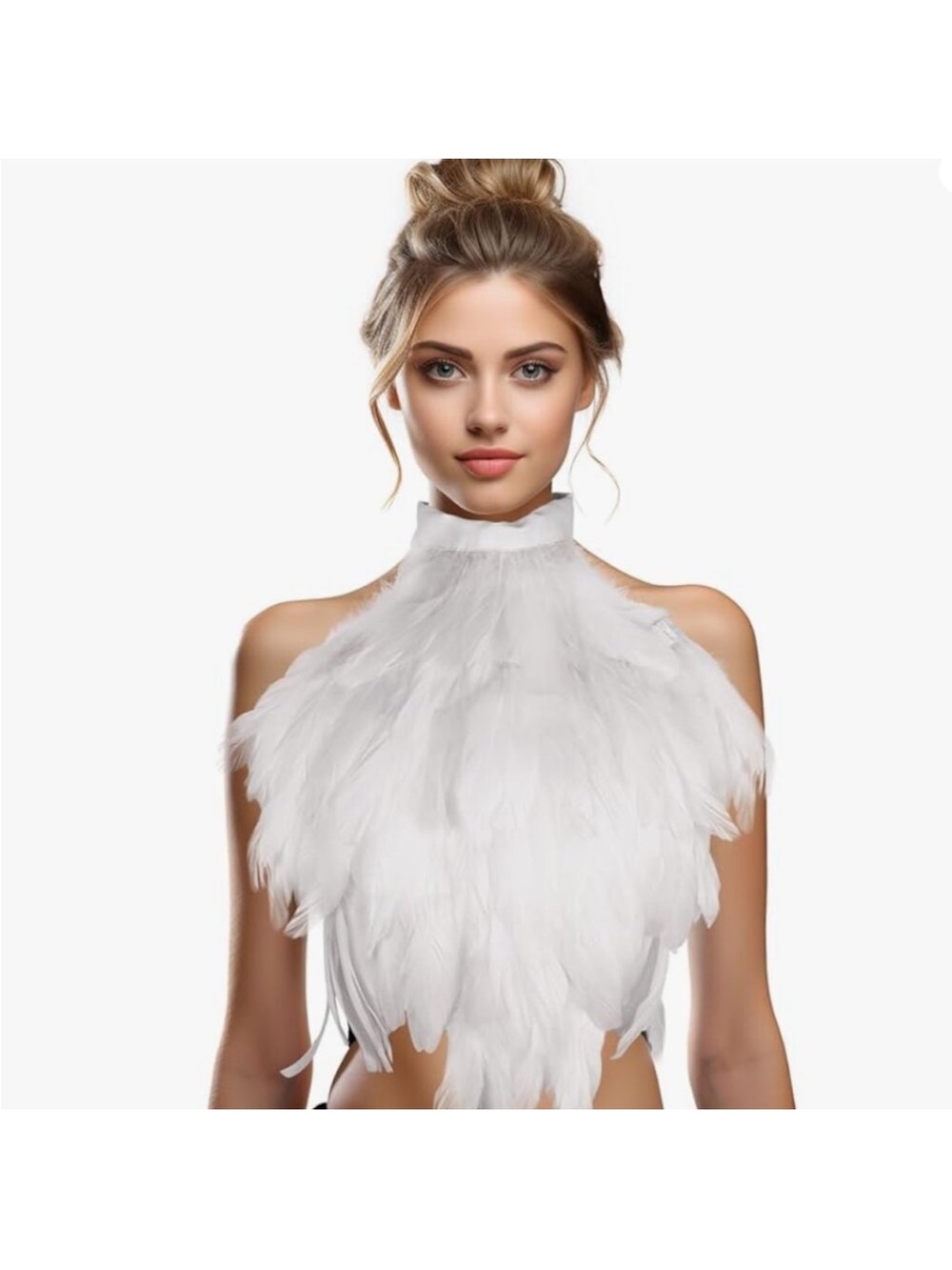 Feather Cape White Shawl white new